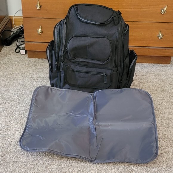 Mancro Diaper Bag Backpack with stroller straps and insulated pockets, black - Picture 3 of 7